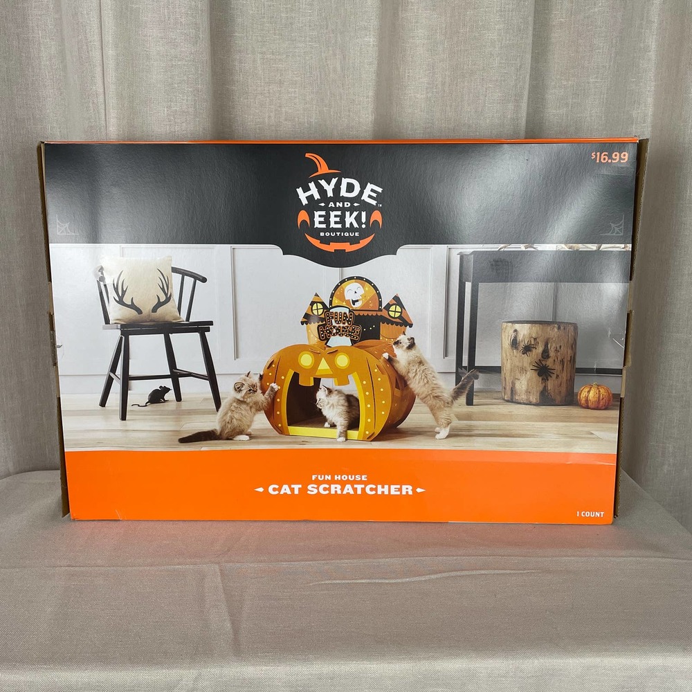 Hyde And Eek Cat Scratcher Fun House Jack O Lantern Halloween New In Box